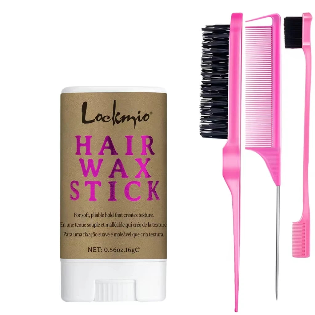 Lockmio Hair Wax Stick Small Travel Size for Contorl Frizz and Flyaways Finishing Slick Wax for 4C Hair