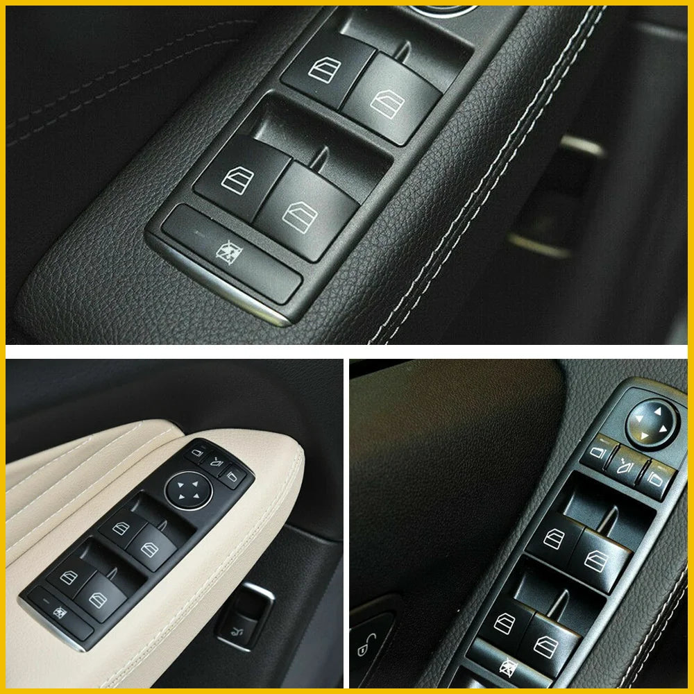 4Pcs Car Power Window Switch Button Cover Cap Black For Mercedes-Benz C-Klasse W204 S204 W212 A207  A-Klasse W176 W246 C117 X166